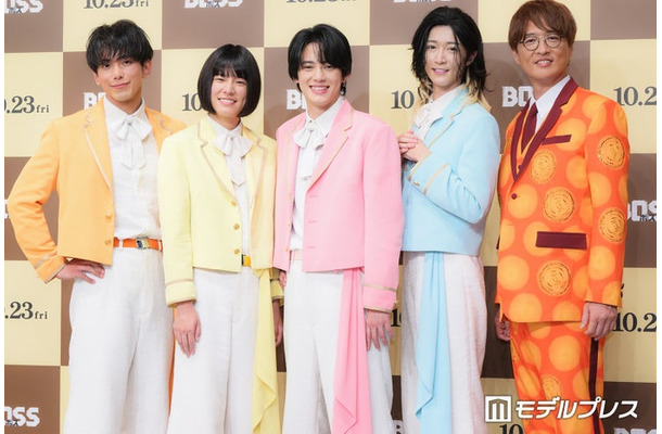 映画『BOSS／ボス』 生アフレコイベントの出席したじん、おヨネ、ケンケン、サカイJr.、酒井一圭（C）モデルプレス