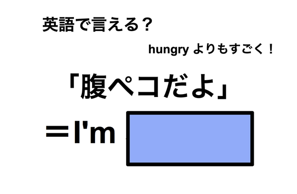 英語で「腹ペコだよ」は何て言う?
