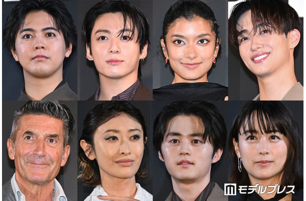 (上段左から時計回り)片寄涼太、ジョングク、ローラ、野村康太、山本美月、鈴鹿央士、山田優、パンツェッタ・ジローラモ(C)モデルプレス