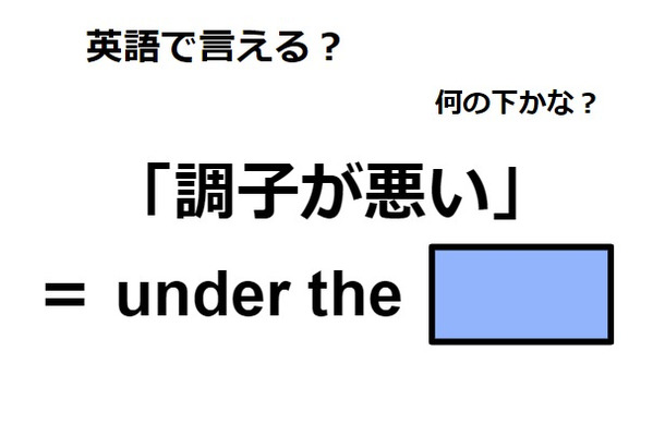 英語で「調子が悪い」は何て言う？