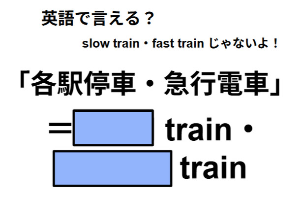 英語で「各駅停車・急行電車」は何て言う？