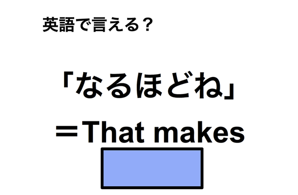 英語で「なるほどね」は何て言う?
