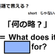 英語で「何の略？」はなんて言う？