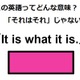 この英語ってどんな意味？「It is what it is.」