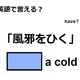 英語で「風邪をひく」はなんて言う？