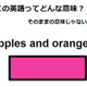 この英語ってどんな意味？「Apples and oranges. 」