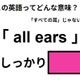 この英語ってどんな意味？「all ears」