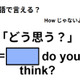 英語で「どう思う？」はなんて言う？
