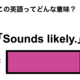 この英語ってどんな意味？「Sounds likely.」