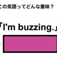 この英語ってどんな意味？「I’m buzzing.」