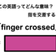 この英語ってどんな意味？「finger crossed」