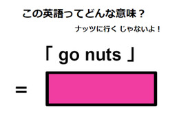 この英語ってどんな意味？「 go nuts 」