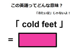 この英語ってどんな意味？「cold feet」