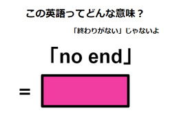 この英語ってどんな意味？「no end」