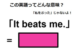 この英語ってどんな意味？「It beats me. 」