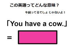 この英語ってどんな意味？「You have a cow. 」