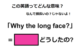 この英語ってどんな意味？「Why the long face?」