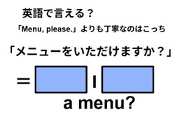 英語で「メニューをいただけますか？」はなんて言う？