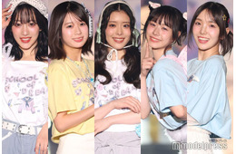 エビ中・桜木心菜＆小久保柚乃＆風見和香＆桜井えま＆仲村悠菜、5人でファッションショー登場 ドリームコアが可愛らしい【STARRZ TOKYO 2025】