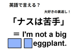英語で「ナスは苦手」は何て言う？