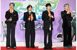 MAKI（&TEAM）・HAYATO（MAZZEL）・aoen雅久＆礼央、4人でレッドカーペット登場 MAKIは「狼」意識のスタイリング 【ズートピア２】