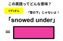 この英語ってどんな意味？「snowed under」