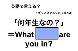 英語で「何年生なの？」は何て言う？