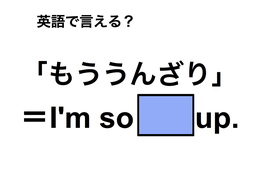 英語で「もううんざり」は何て言う？