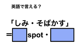 英語で「しみ・そばかす」は何て言う？
