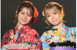 「今日好き」りんか＆ゆい小池（ゆいちゃみ）、蜷川実花監修・華やかな色違い浴衣姿 頭寄せ合う仲良しポーズも【TGC松山2026】