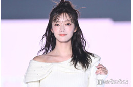 櫻坂46卒業発表の田村保乃、美肩＆美デコルテ全開ミニ丈ワンピ姿 ハーフアップで甘さプラス【TGC2026A/W】