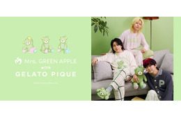 Mrs. GREEN APPLE、ジェラピケと初コラボ オリジナルキャラ“グリベア”があしらわれたルームウェア・ルームシューズなど展開
