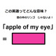 この英語ってどんな意味？「apple of my eye」