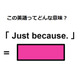 この英語ってどんな意味？「Just because.」