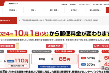 郵便料金、明日から値上げ…通常はがき85円など1.3倍超 画像