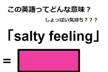 この英語ってどんな意味？「salty feeling」 画像