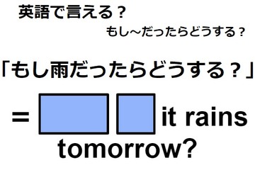 英語で「もし雨だったらどうする？」はなんて言う？ 画像