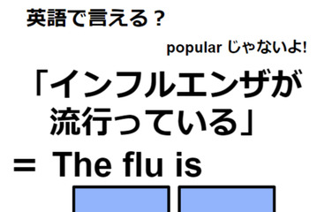 英語で「インフルエンザが流行っている」はなんて言う？ 画像