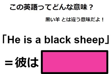 この英語ってどんな意味？「He is a black sheep」 画像