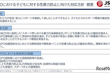 JSPO、子供への性暴力防止方針を策定 画像