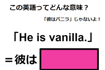 この英語ってどんな意味？「He is vanilla. 」 画像