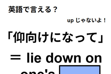英語で「仰向けになって」は何て言う？ 画像