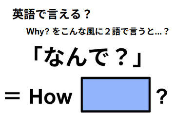 英語で「なんで？」は何て言う？ 画像