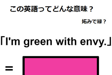 この英語ってどんな意味？「I’m green with envy.」 画像