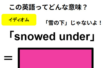 この英語ってどんな意味？「snowed under」 画像