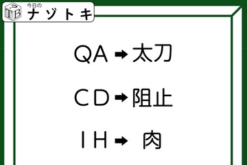 クイズです！「QA→太刀、CD→阻止。そのとき、KOは何になる？」変換の法則を考えましょう【難易度LV３.・中辛】 画像