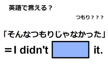 英語で「そんなつもりじゃなかった」は何て言う？ 画像