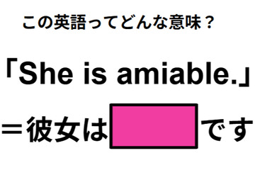 この英語ってどんな意味？「She is amiable.」 画像