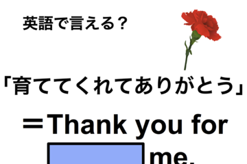 英語で「育ててくれてありがとう」は何て言う？ 画像