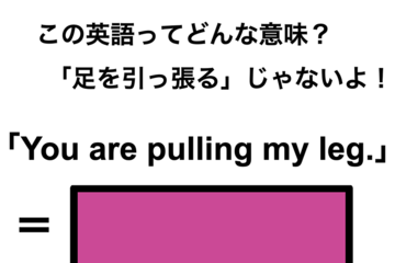 この英語ってどんな意味？「You are pulling my leg.」 画像